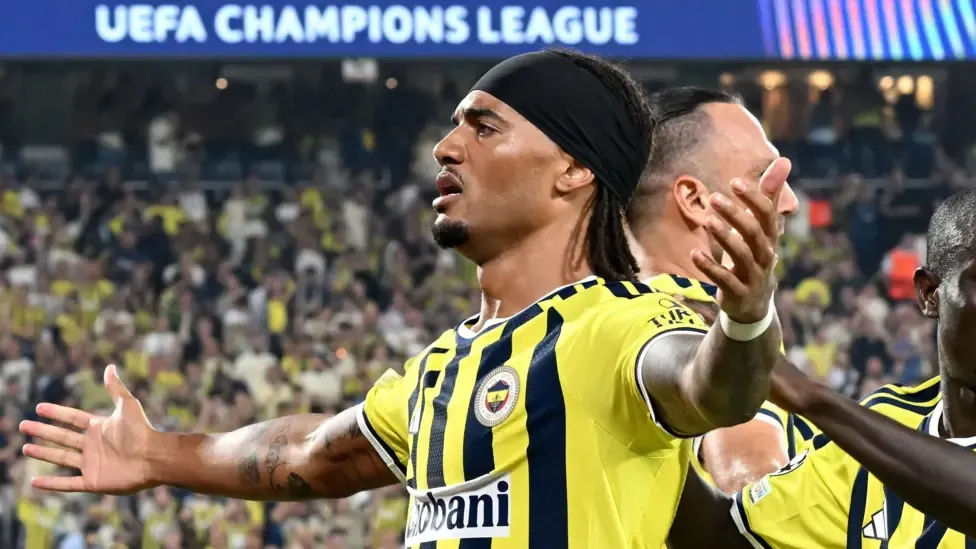 Archie Brown celebrates scoring for Fenerbahce